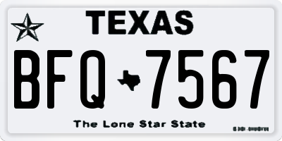 TX license plate BFQ7567