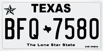 TX license plate BFQ7580