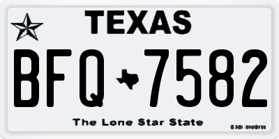 TX license plate BFQ7582
