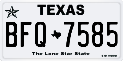 TX license plate BFQ7585