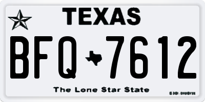 TX license plate BFQ7612
