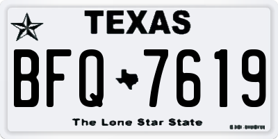 TX license plate BFQ7619