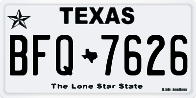 TX license plate BFQ7626