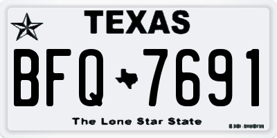 TX license plate BFQ7691