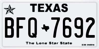 TX license plate BFQ7692