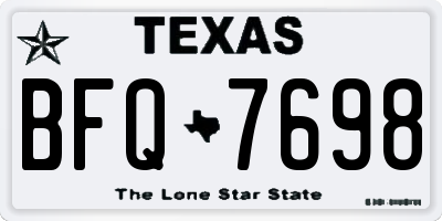 TX license plate BFQ7698