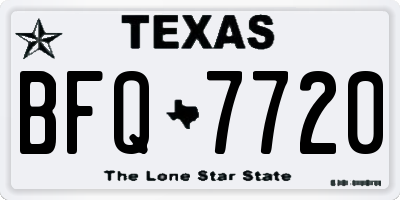 TX license plate BFQ7720