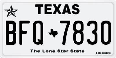 TX license plate BFQ7830