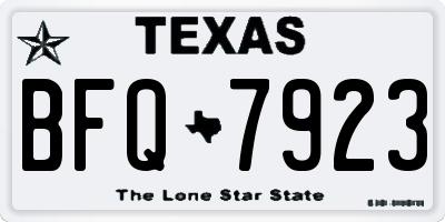 TX license plate BFQ7923
