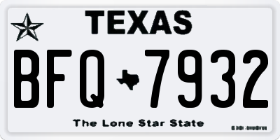 TX license plate BFQ7932