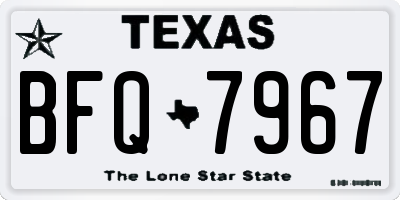 TX license plate BFQ7967