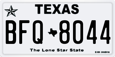 TX license plate BFQ8044