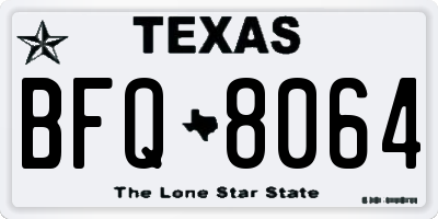 TX license plate BFQ8064
