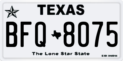 TX license plate BFQ8075