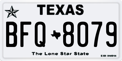 TX license plate BFQ8079