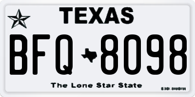 TX license plate BFQ8098