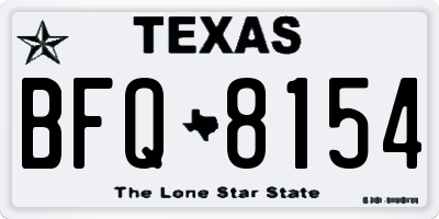 TX license plate BFQ8154
