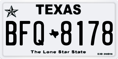TX license plate BFQ8178