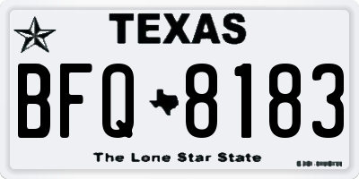 TX license plate BFQ8183