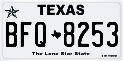 TX license plate BFQ8253