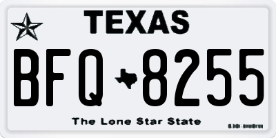 TX license plate BFQ8255