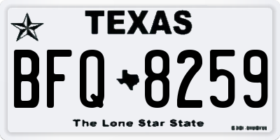 TX license plate BFQ8259