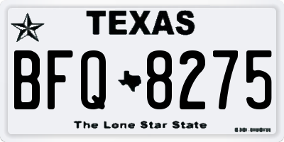TX license plate BFQ8275