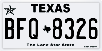 TX license plate BFQ8326