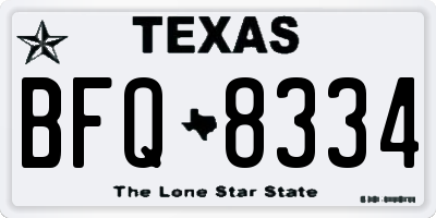 TX license plate BFQ8334