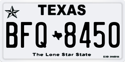 TX license plate BFQ8450
