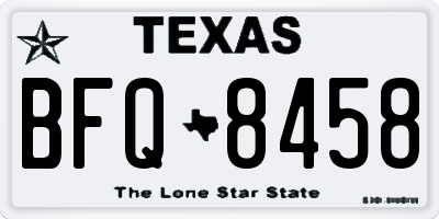 TX license plate BFQ8458