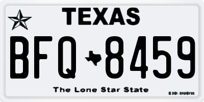 TX license plate BFQ8459