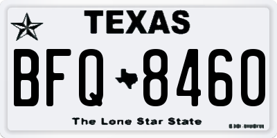 TX license plate BFQ8460