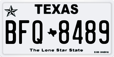 TX license plate BFQ8489