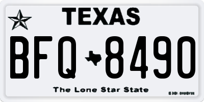 TX license plate BFQ8490
