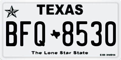 TX license plate BFQ8530