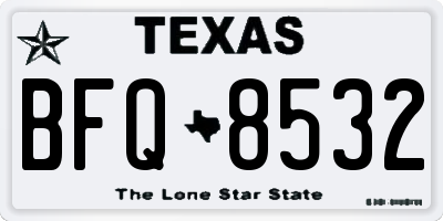 TX license plate BFQ8532