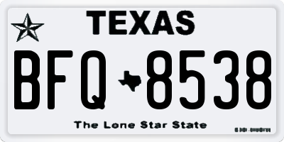 TX license plate BFQ8538