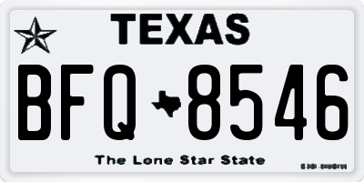 TX license plate BFQ8546