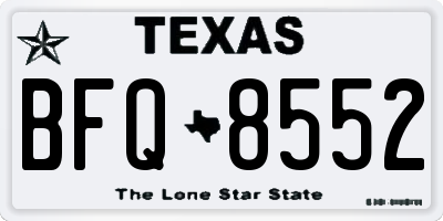 TX license plate BFQ8552