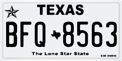 TX license plate BFQ8563