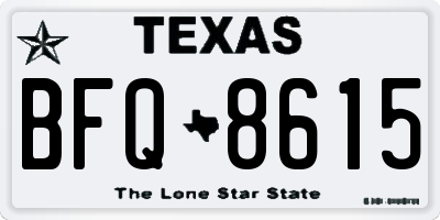 TX license plate BFQ8615