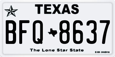 TX license plate BFQ8637