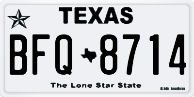 TX license plate BFQ8714