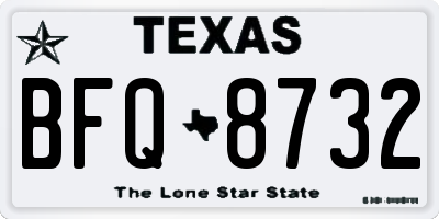TX license plate BFQ8732