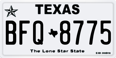 TX license plate BFQ8775