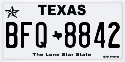 TX license plate BFQ8842