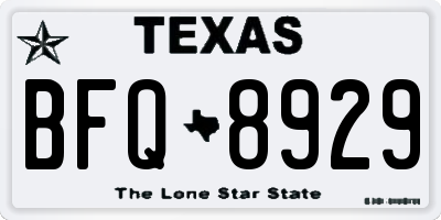 TX license plate BFQ8929