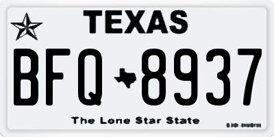 TX license plate BFQ8937