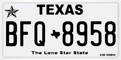 TX license plate BFQ8958